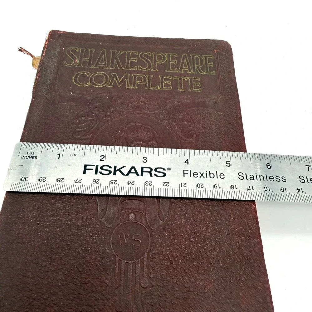 World Syndicate Co Shakespeare Book Flex Leather Antique 1927 Maroon Illustrated